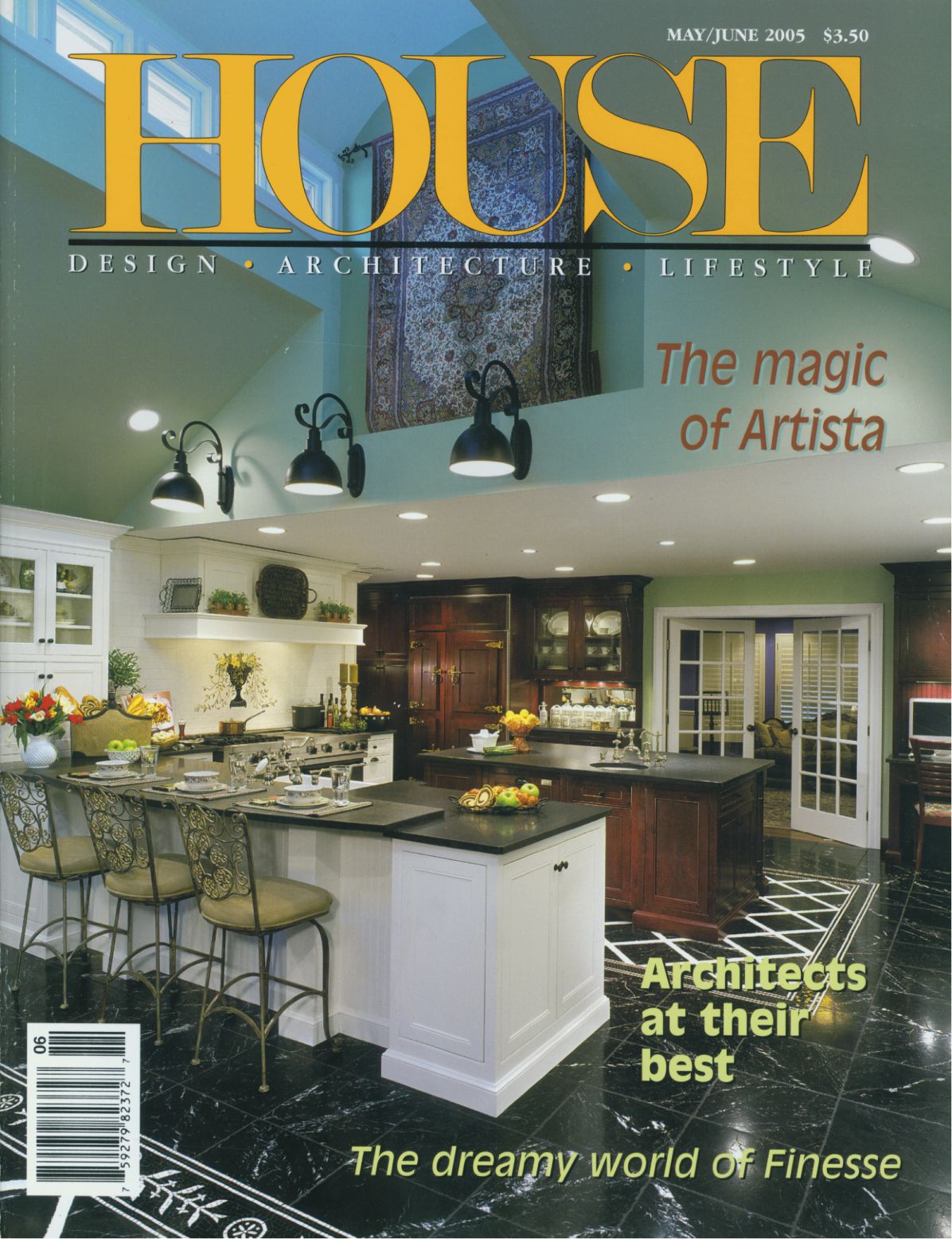 Front cover of an issue of House Magazine that features a high-end kitchen.